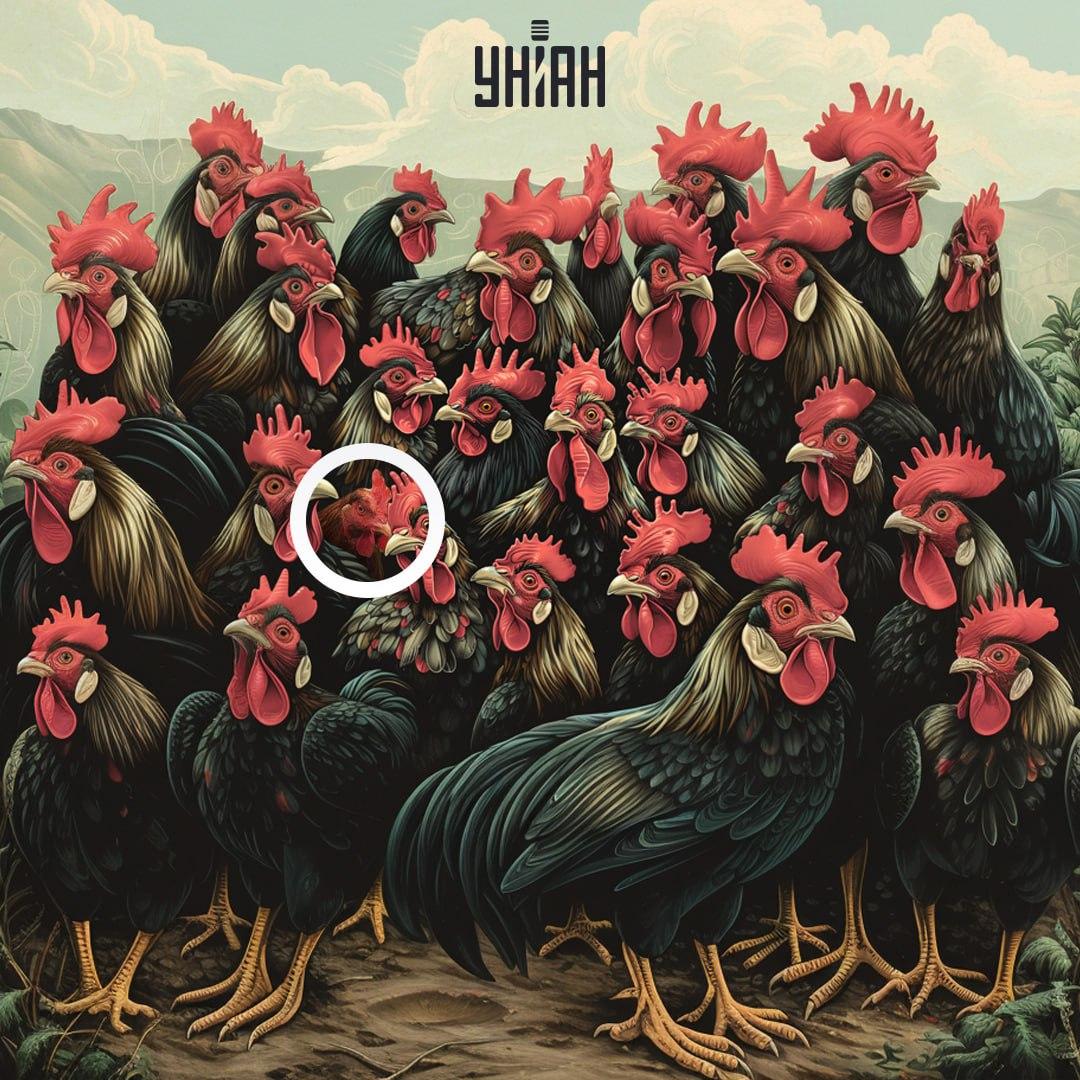 Мидата на пилето не е същата като тази на петела / колаж Moje