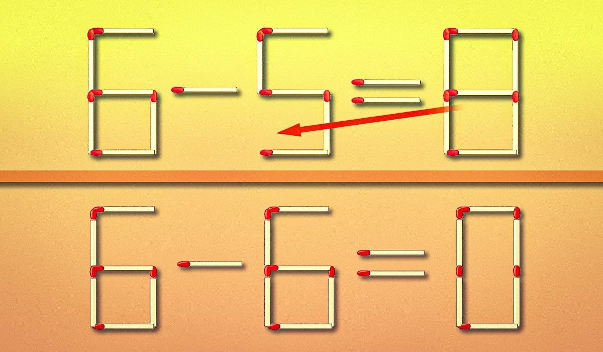 Необходимо е да преместите само един мач за 10 секунди: тест за интелигентност Трябва да преместите само един мач за 10 секунди: тест за интелигентност