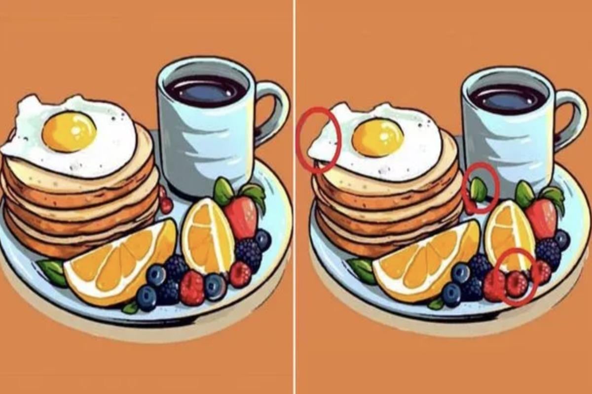 Само хора с висок коефициент на интелигентност могат бързо да открият трите разлики между чиниите за закуска