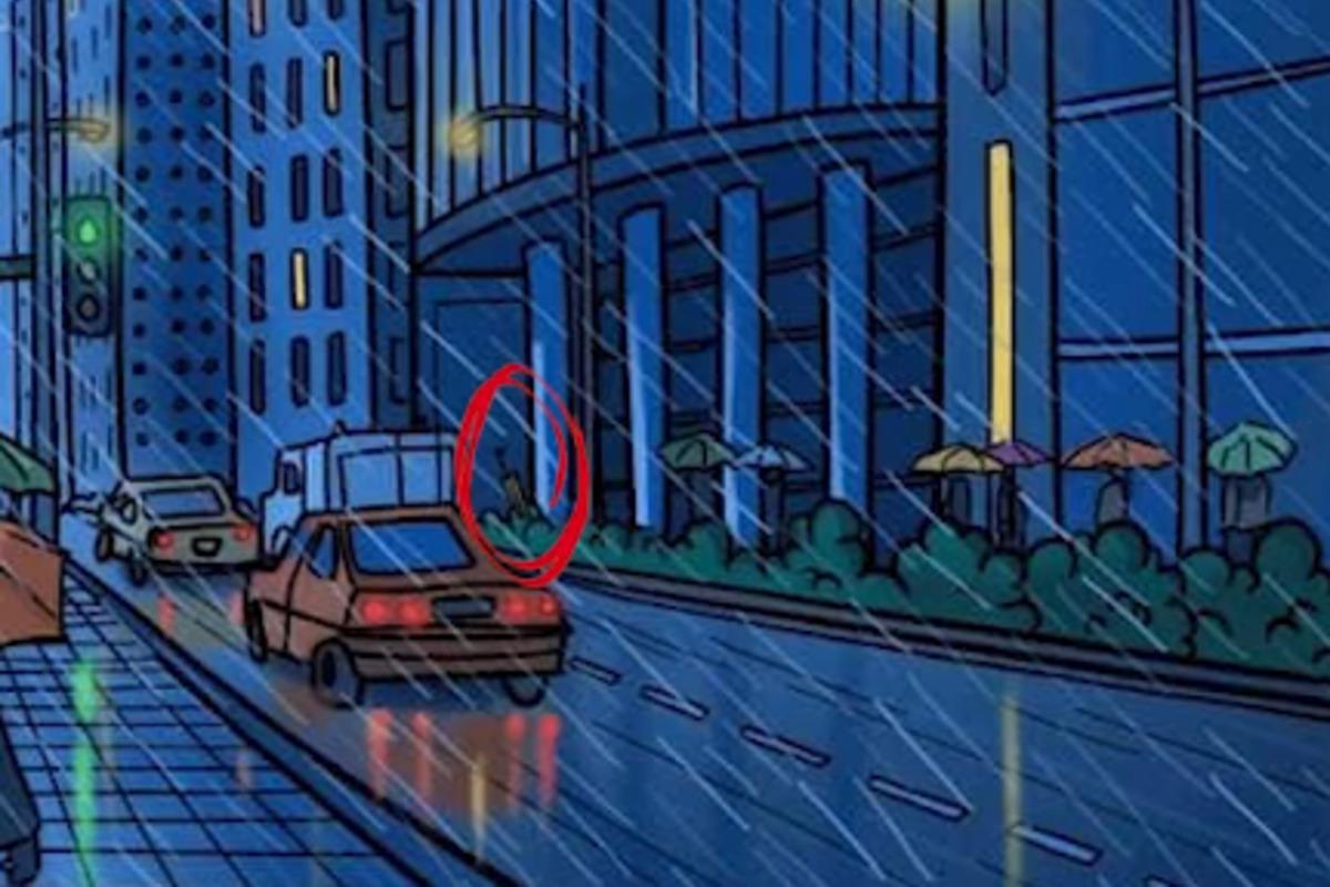 Това е мястото, където се е намирал скритият чадър / Bright Side drawing Това е мястото, където се намира скритият чадър / Bright Side drawing